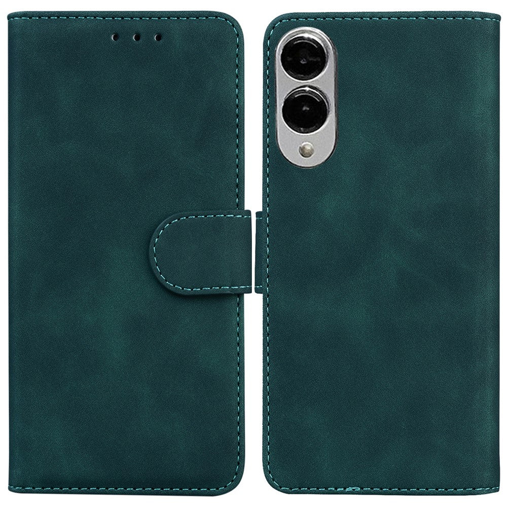For Samsung Galaxy S25 Edge Case Solid Color Leather Wallet Phone Cover