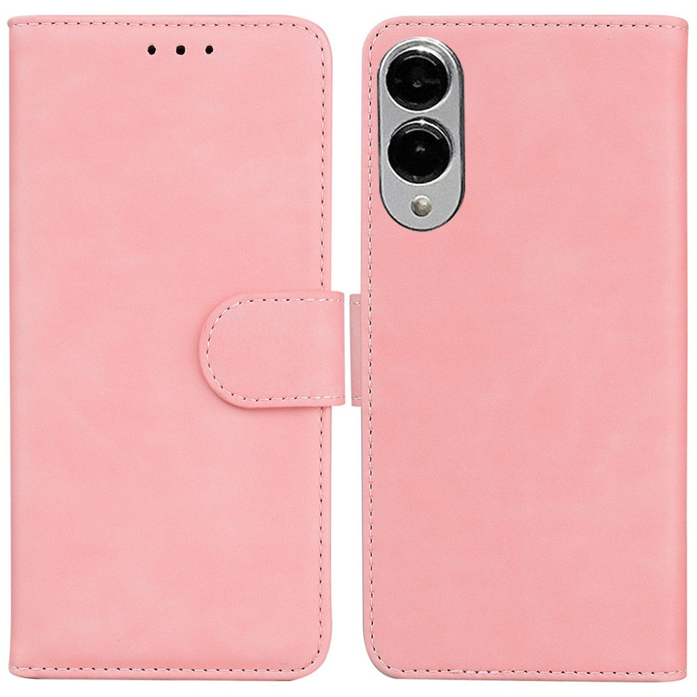 For Samsung Galaxy S25 Edge Case Solid Color Leather Wallet Phone Cover