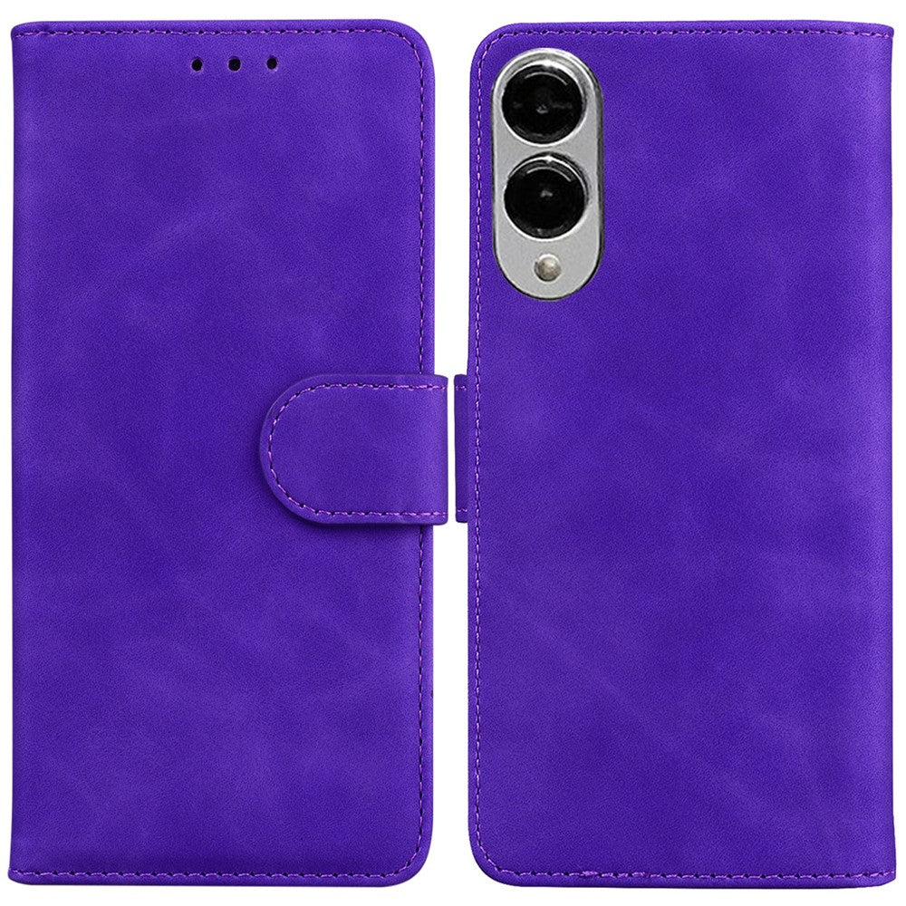 For Samsung Galaxy S25 Edge Case Solid Color Leather Wallet Phone Cover