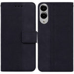 For Samsung Galaxy S25 Edge Case Geometry Pattern Leather Wallet Phone Cover with Wrist Strap