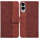 For Samsung Galaxy S25 Edge Case Geometry Pattern Leather Wallet Phone Cover with Wrist Strap