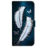 Til Samsung Galaxy S25 Edge cover med mønstertryk, anti-fald, læder flip pung telefoncover med snor