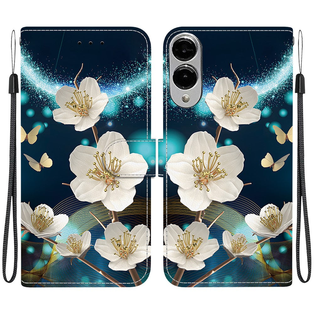 For Samsung Galaxy S25 Edge Case Pattern Printing Anti-Drop Leather Flip Wallet Phone Cover with Lanyard