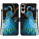 Til Samsung Galaxy S25 Edge cover med mønstertryk, anti-fald, læder flip pung telefoncover med snor