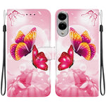 Til Samsung Galaxy S25 Edge cover med mønstertryk, anti-fald, læder flip pung telefoncover med snor