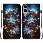Til Samsung Galaxy S25 Edge cover med mønstertryk, anti-fald, læder flip pung telefoncover med snor