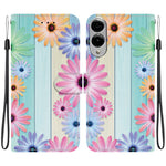 Til Samsung Galaxy S25 Edge cover med mønstertryk, anti-fald, læder flip pung telefoncover med snor