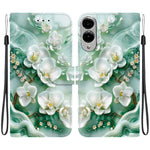 Til Samsung Galaxy S25 Edge cover med mønstertryk, anti-fald, læder flip pung telefoncover med snor