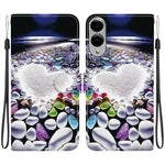Til Samsung Galaxy S25 Edge cover med mønstertryk, anti-fald, læder flip pung telefoncover med snor