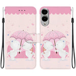 Til Samsung Galaxy S25 Edge cover med mønstertryk, anti-fald, læder flip pung telefoncover med snor