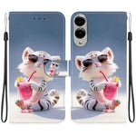 Til Samsung Galaxy S25 Edge cover med mønstertryk, anti-fald, læder flip pung telefoncover med snor
