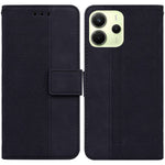 For Xiaomi Redmi Note 14 4G (163.25mm) Case Geometry Pattern Leather Wallet Phone Cover with Wrist Strap