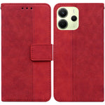 For Xiaomi Redmi Note 14 4G (163.25mm) Case Geometry Pattern Leather Wallet Phone Cover with Wrist Strap