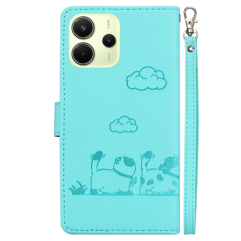 For Xiaomi Redmi Note 14 4G (163.25mm) Case RFID Blocking Kitten Pattern TPU + PU Leather Phone Cover