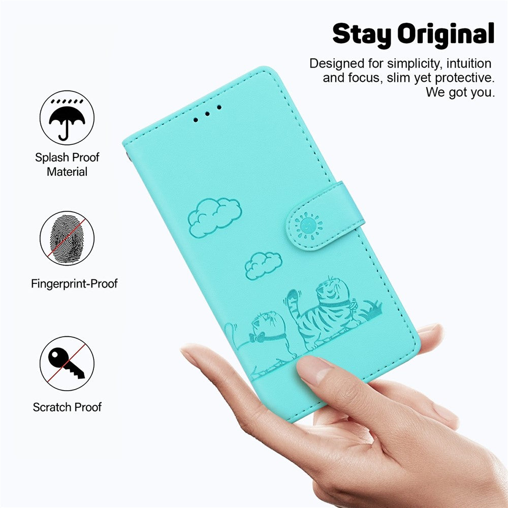 For Xiaomi Redmi Note 14 4G (163.25mm) Case RFID Blocking Kitten Pattern TPU + PU Leather Phone Cover