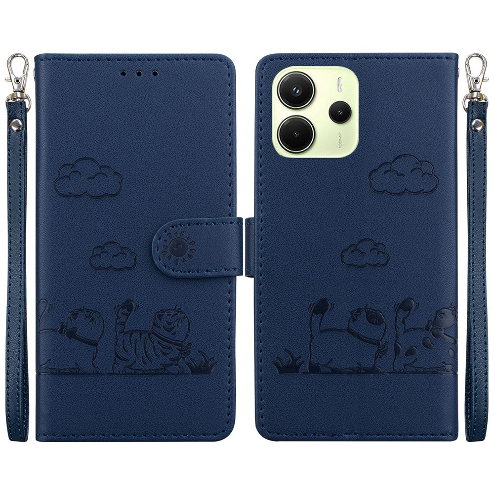 For Xiaomi Redmi Note 14 4G (163.25mm) Case RFID Blocking Kitten Pattern TPU + PU Leather Phone Cover