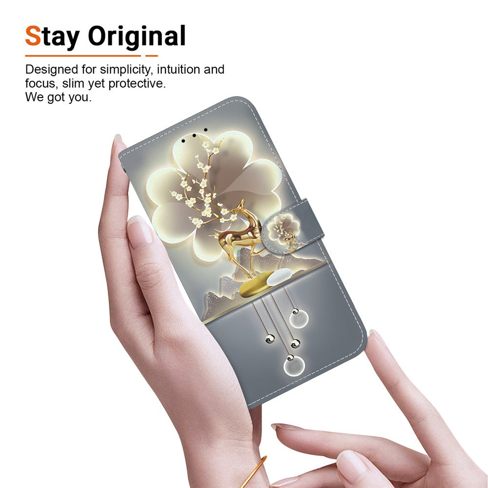For Xiaomi Redmi Note 14 4G (163.25mm) Case Pattern Printing Anti-Drop Leather Wallet Phone Cover