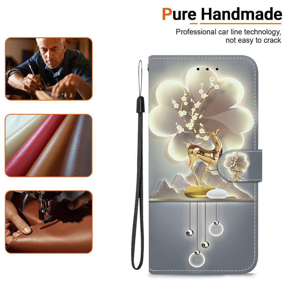 For Xiaomi Redmi Note 14 4G (163.25mm) Case Pattern Printing Anti-Drop Leather Wallet Phone Cover