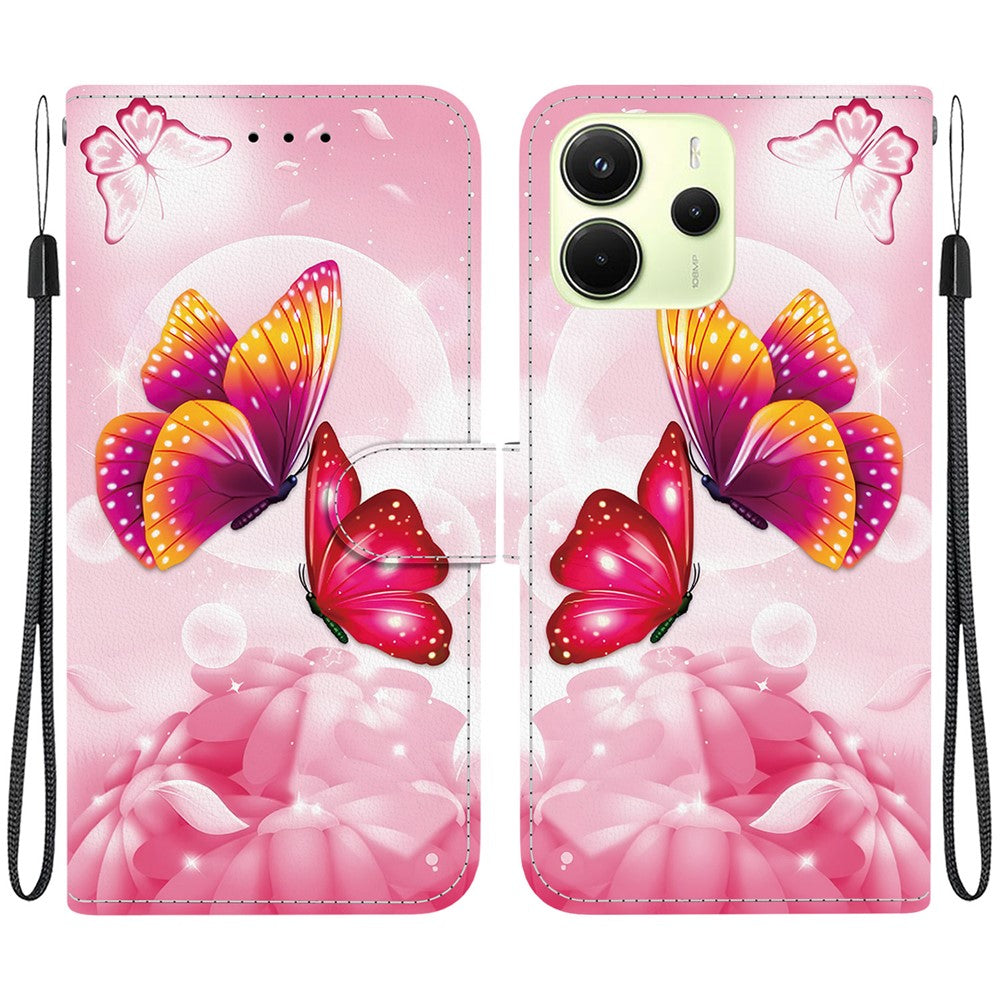 For Xiaomi Redmi Note 14 4G (163.25mm) Case Pattern Printing Anti-Drop Leather Wallet Phone Cover