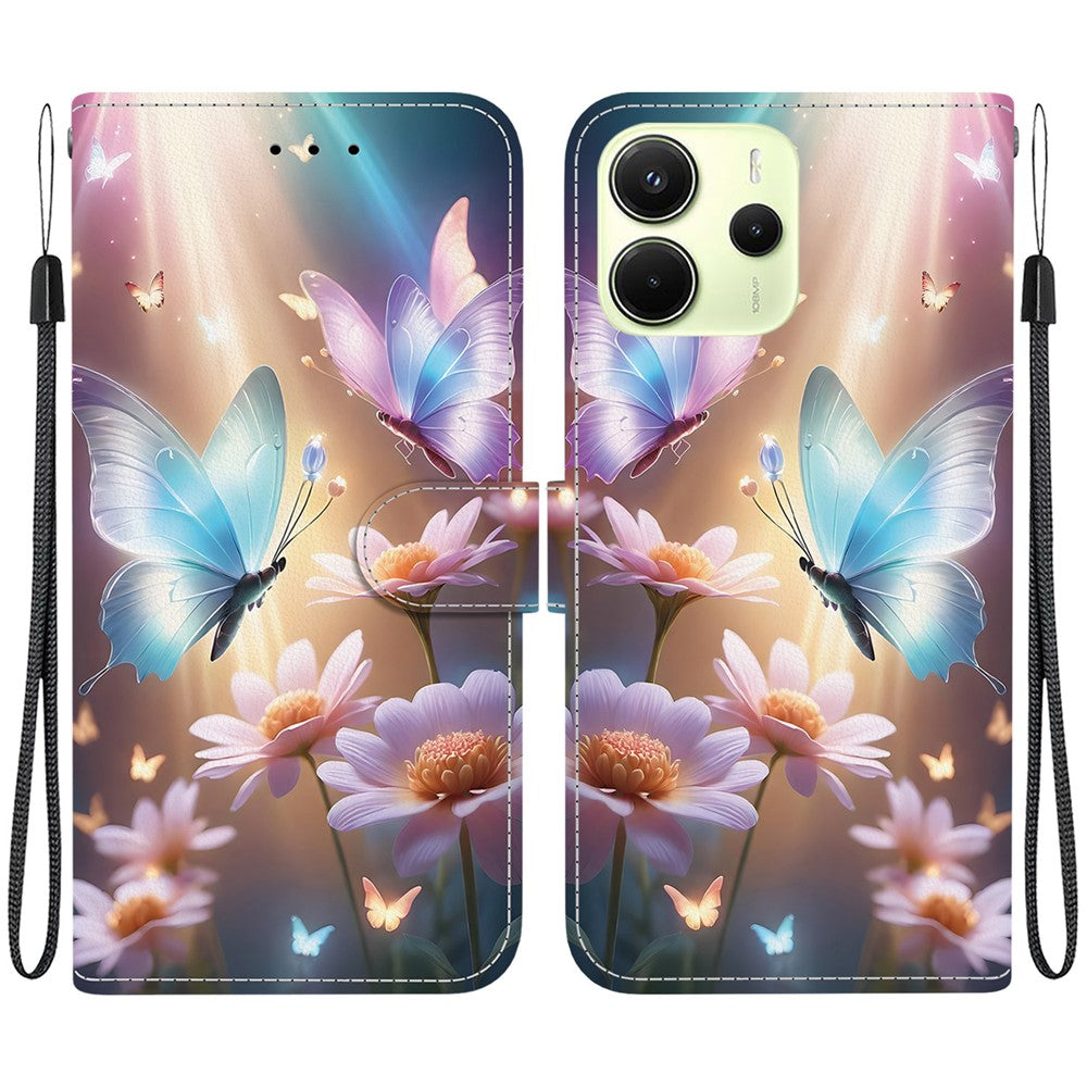 For Xiaomi Redmi Note 14 4G (163.25mm) Case Pattern Printing Anti-Drop Leather Wallet Phone Cover