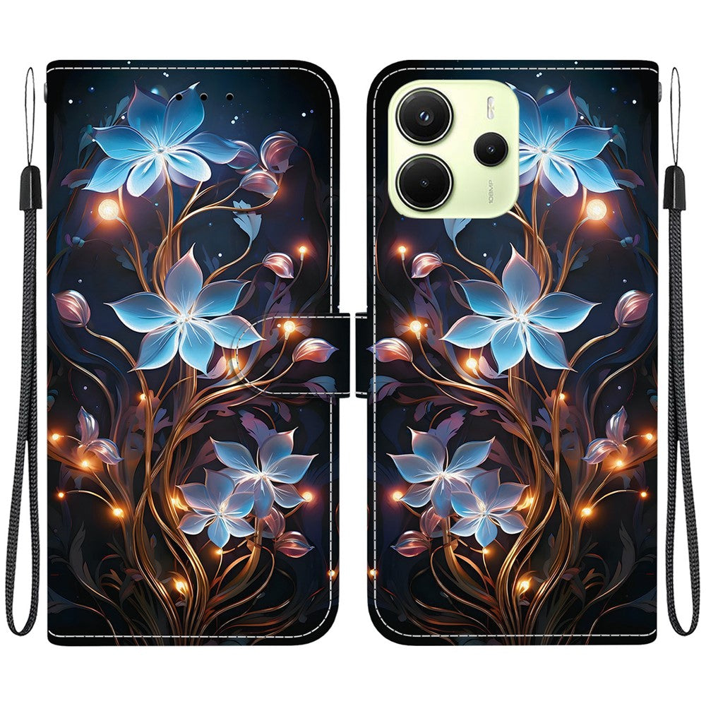 For Xiaomi Redmi Note 14 4G (163.25mm) Case Pattern Printing Anti-Drop Leather Wallet Phone Cover
