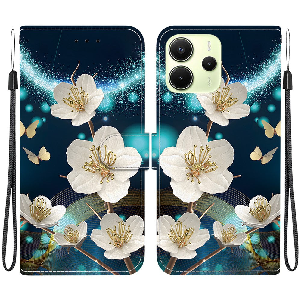 For Xiaomi Redmi Note 14 4G (163.25mm) Case Pattern Printing Anti-Drop Leather Wallet Phone Cover