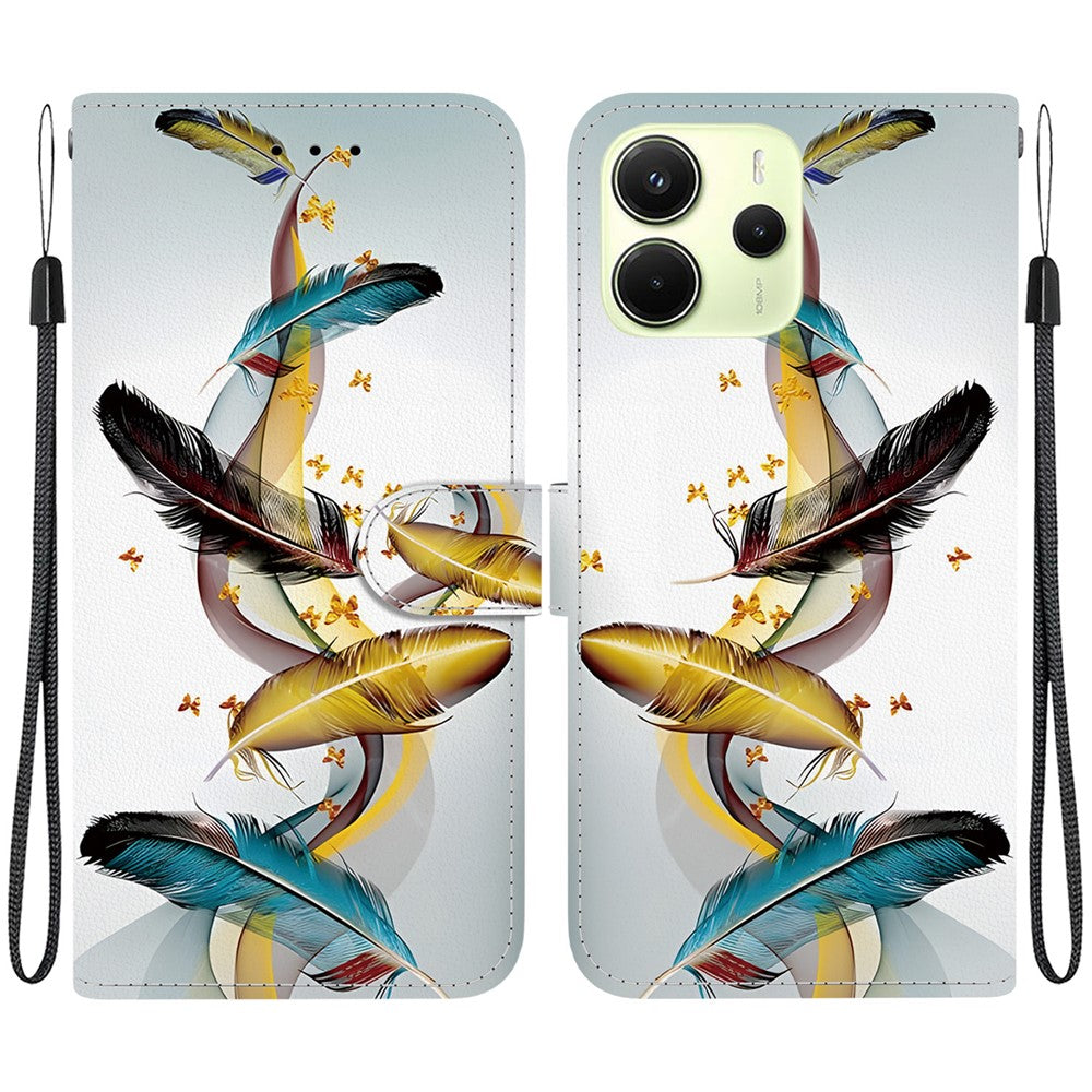 For Xiaomi Redmi Note 14 4G (163.25mm) Case Pattern Printing Anti-Drop Leather Wallet Phone Cover