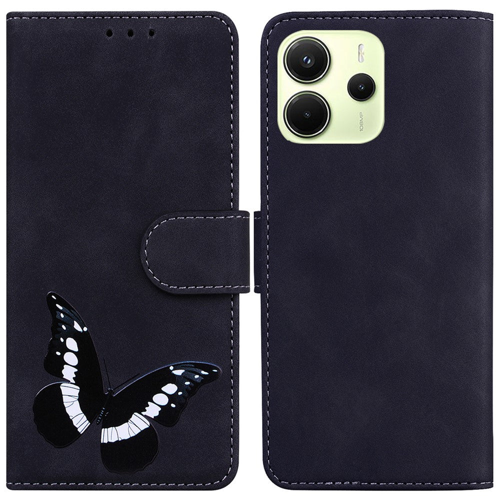 For Xiaomi Redmi Note 14 4G (163.25mm) Stand Case PU Leather Phone Cover Butterfly Printed