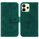 For Xiaomi Redmi Note 14 4G (163.25mm) Case PU Leather Wallet Phone Cover Butterfly Flower Imprint