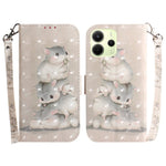 For Xiaomi Redmi Note 14 4G (163.25mm) Case Pattern Printing Leather Wallet Phone Cover with Wrist Strap