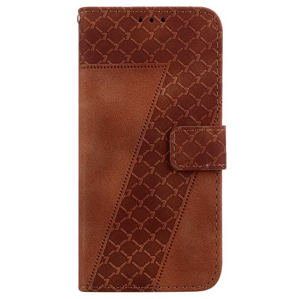 For Xiaomi Redmi Note 14 4G (163.25mm) Stand Case 7-Shaped Pattern Imprint Leather Phone Cover