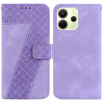 For Xiaomi Redmi Note 14 4G (163.25mm) Stand Case 7-Shaped Pattern Imprint Leather Phone Cover