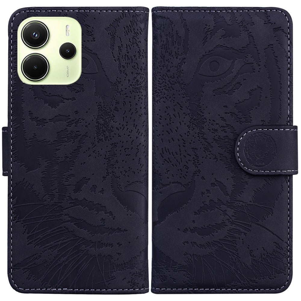 For Xiaomi Redmi Note 14 4G (163.25mm) Case Tiger Imprint Leather Wallet Phone Cover