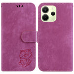 For Xiaomi Redmi Note 14 4G (163.25mm) Wallet Case Tiger Imprint Leather Shockproof Phone Cover