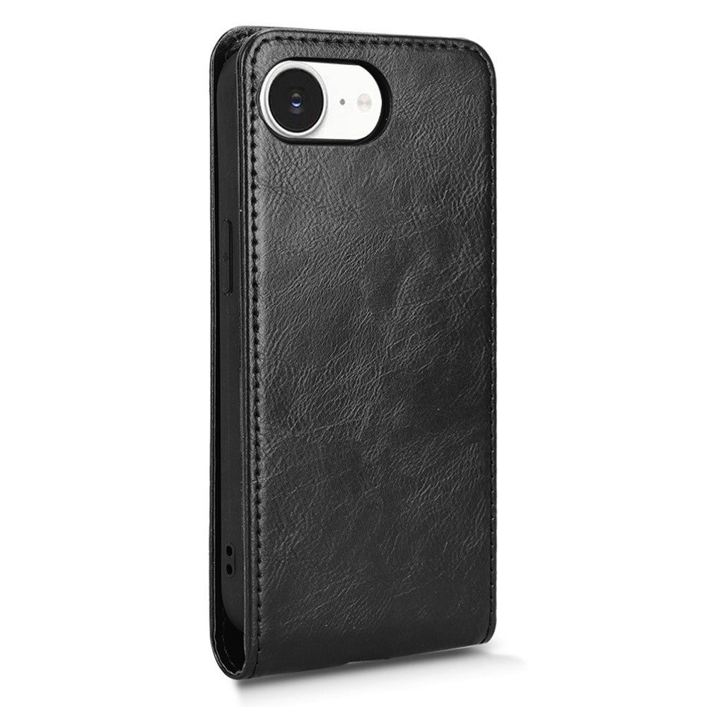 For iPhone 17e / 16e Case with Card Slot Magnetic Vertical Flip Leather Phone Cover