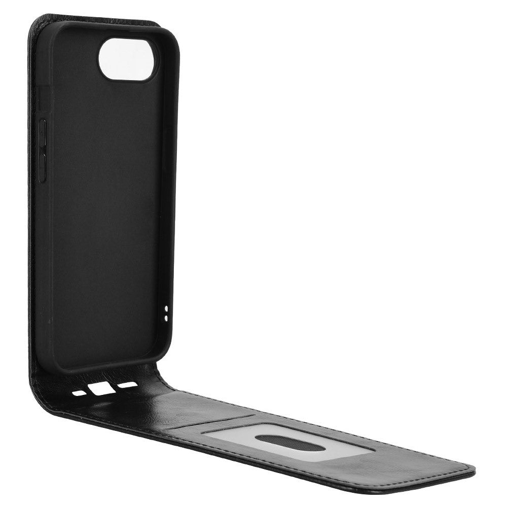 For iPhone 17e / 16e Case with Card Slot Magnetic Vertical Flip Leather Phone Cover