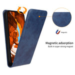For iPhone 17e / 16e Case with Card Slot Magnetic Vertical Flip Leather Phone Cover