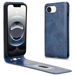 For iPhone 17e / 16e Case with Card Slot Magnetic Vertical Flip Leather Phone Cover