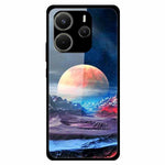 For Xiaomi Redmi Note 14 4G (163.25mm) Case Pattern Print Tempered Glass Cell Phone Cover