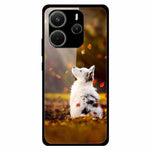 For Xiaomi Redmi Note 14 4G (163.25mm) Case Pattern Print Tempered Glass Cell Phone Cover