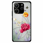 For Xiaomi Redmi Note 14 4G (163.25mm) Case Pattern Print Tempered Glass Cell Phone Cover