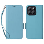 For Honor X8c 4G Case with Wrist Strap Litchi Texture PU Leather Wallet Phone Cover