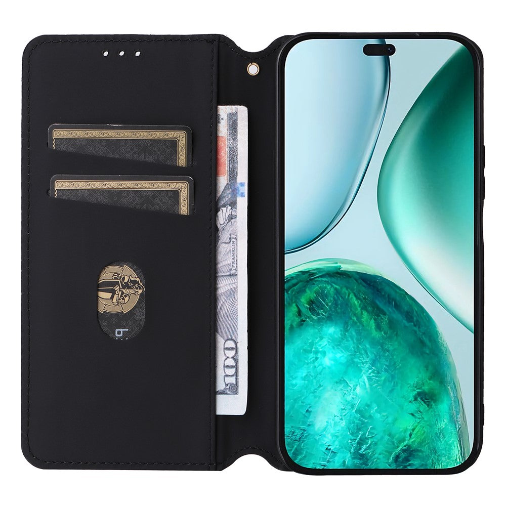 For Honor X8c 4G Case Wallet Rhombus Imprinted Leather Phone Cover