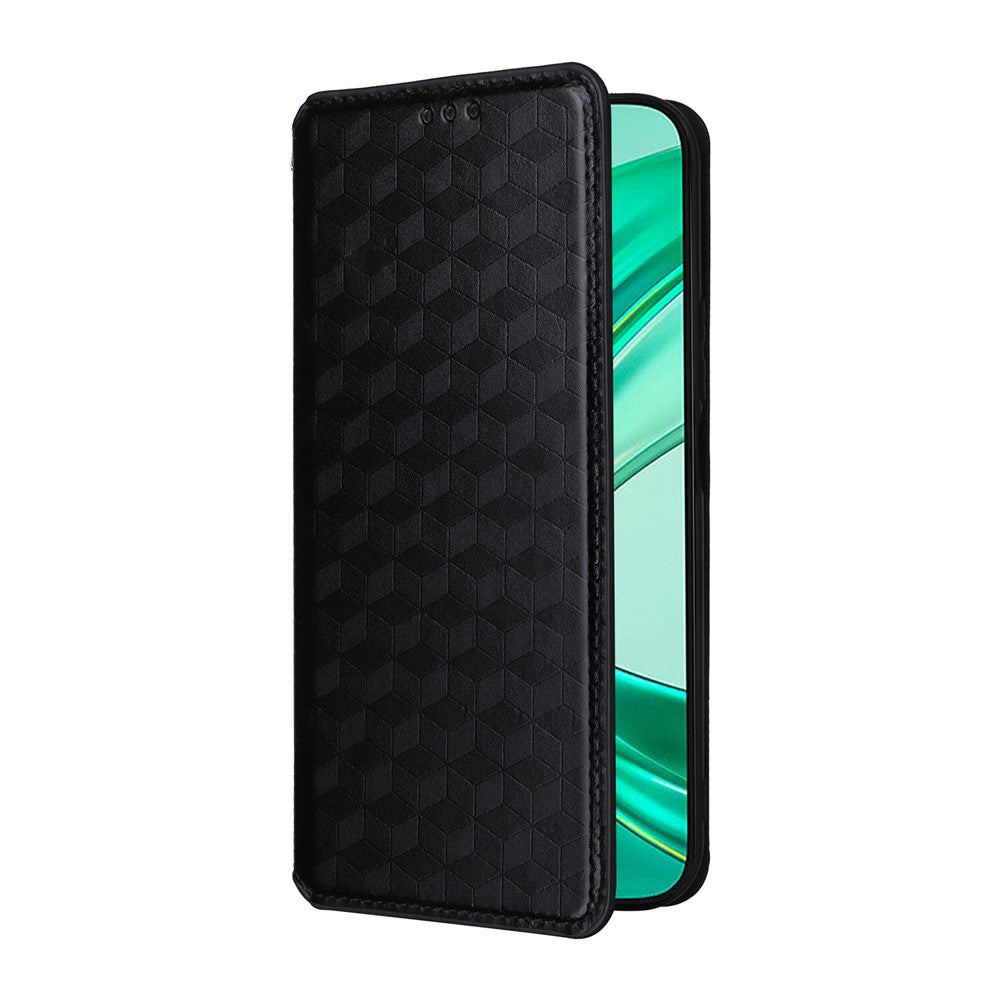 For Honor X8c 4G Case Wallet Rhombus Imprinted Leather Phone Cover