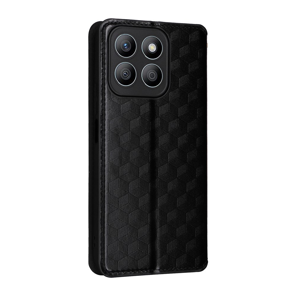 For Honor X8c 4G Case Wallet Rhombus Imprinted Leather Phone Cover