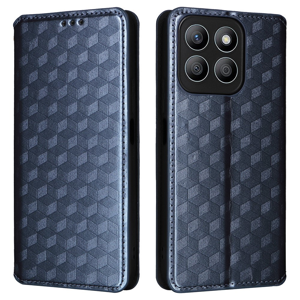 For Honor X8c 4G Case Wallet Rhombus Imprinted Leather Phone Cover