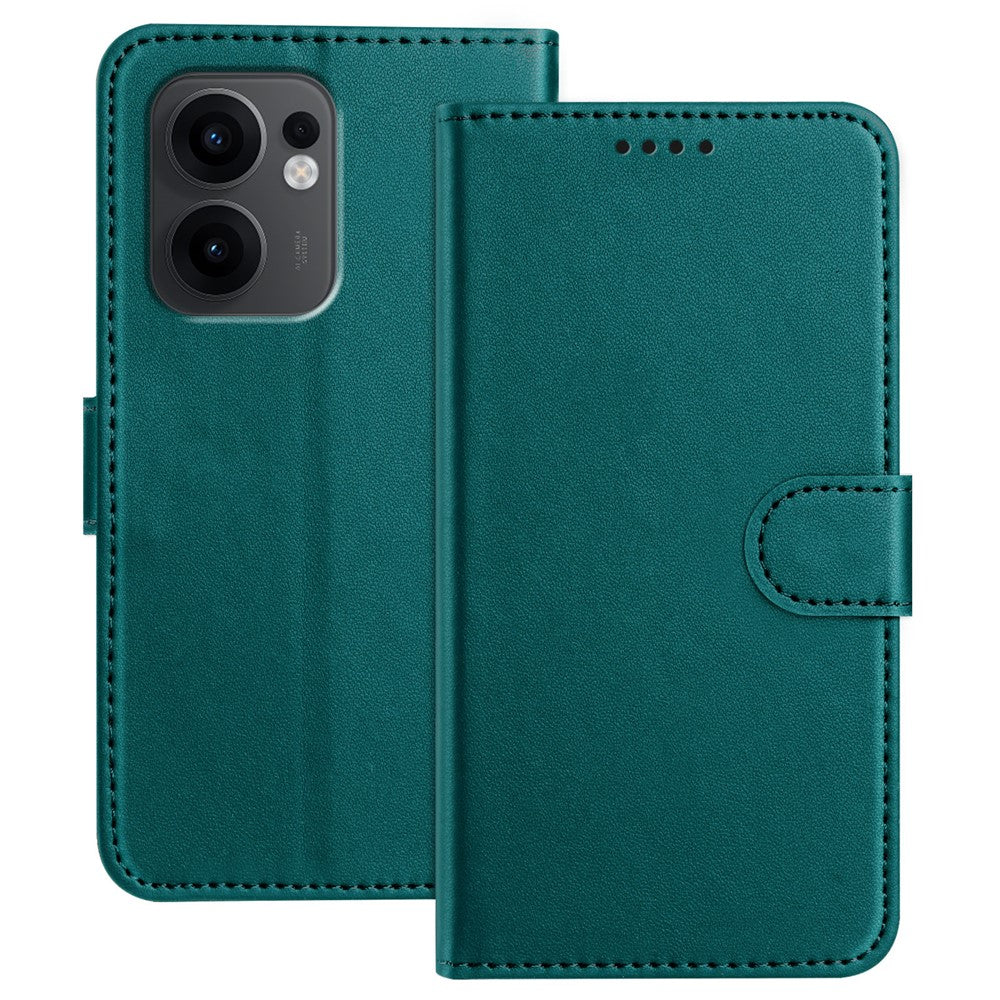 Oppo Reno13 F 5G (Reno 13 FS 5G) / 4G Läderfodral Plånboksfodral Enfärgat Fallskyddande mobilskal