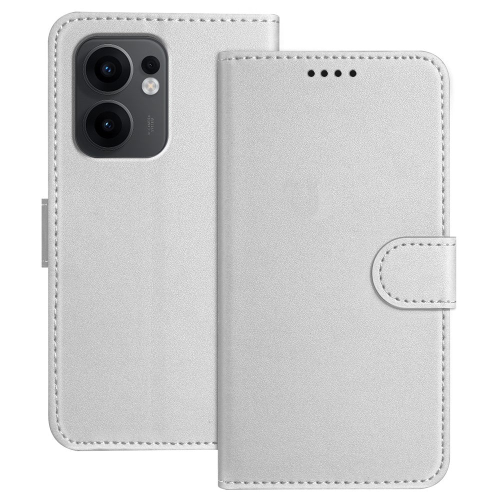 Oppo Reno13 F 5G (Reno 13 FS 5G) / 4G Läderfodral Plånboksfodral Enfärgat Fallskyddande mobilskal