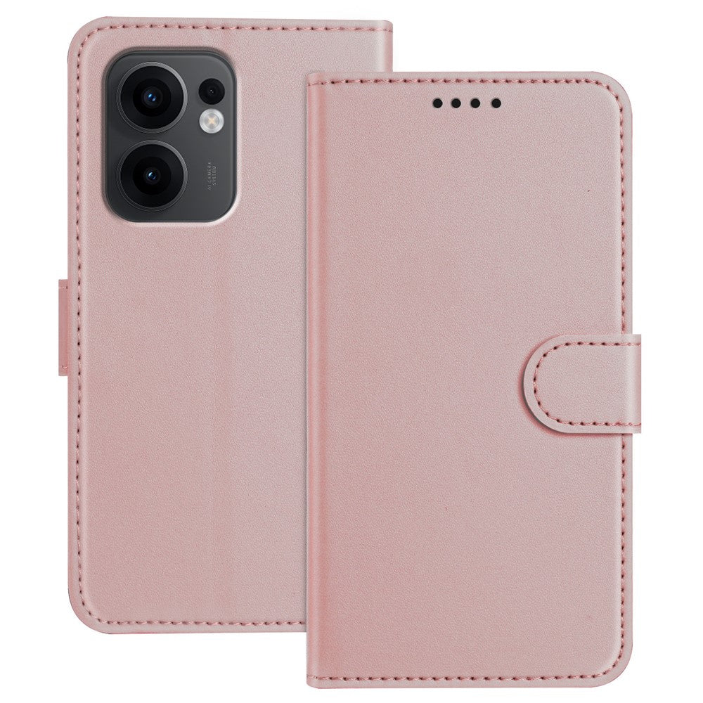 Oppo Reno13 F 5G (Reno 13 FS 5G) / 4G Läderfodral Plånboksfodral Enfärgat Fallskyddande mobilskal