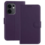 Oppo Reno13 F 5G (Reno 13 FS 5G) / 4G Läderfodral Plånboksfodral Enfärgat Fallskyddande mobilskal